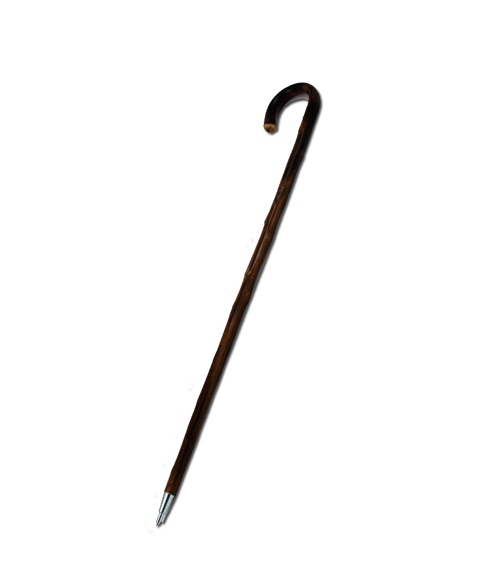 BROWN VINTAGE STICK WITH CURVED HANDLE